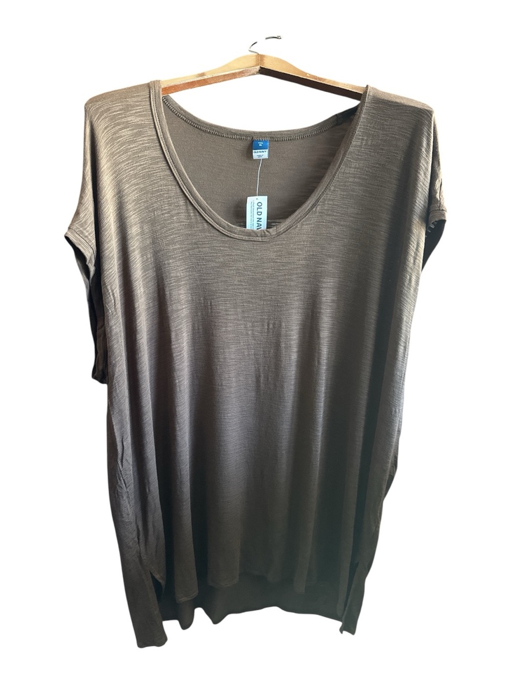 Old Navy Women’s XL NWT Chocolate Brown Scoop Neck Short Sleeve Tunic Dress New